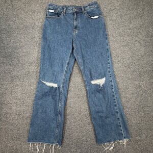 Calvin Klein High Rise Straight Jeans Size 29 (Fits as 28x26) Distressed Raw Hem